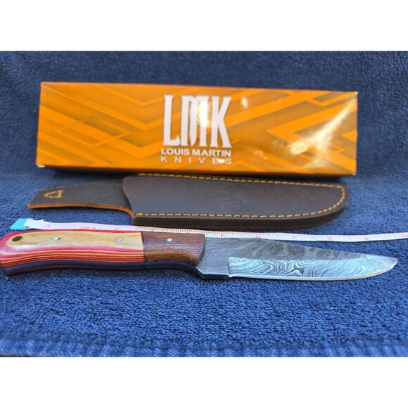 Hunting Bowie Knife 10 Inch Custom Made Forged Damascus Blade LMK Knives #7639 - Picture 6 of 8